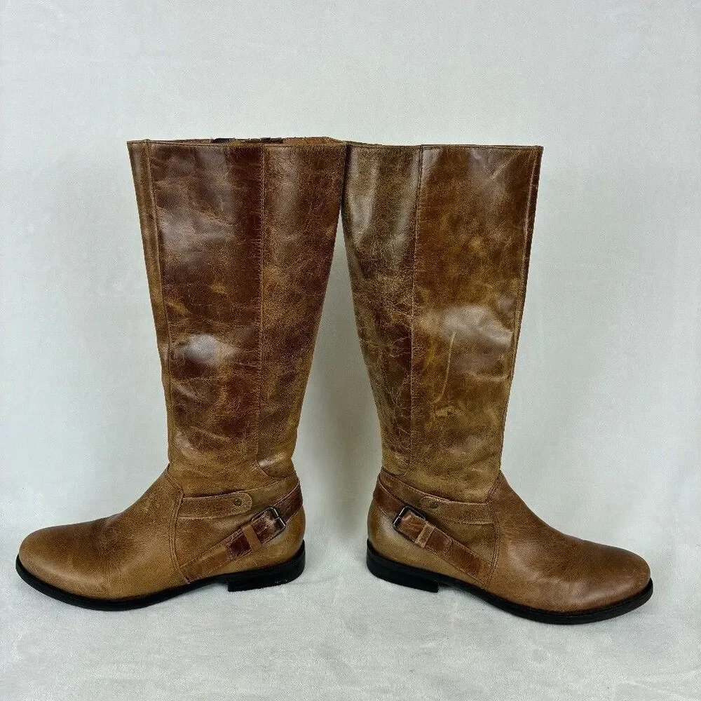 Matisse Leather Riding Boot Women’s 8M Brown Bernie Made in Brazil Zip Up Buckle